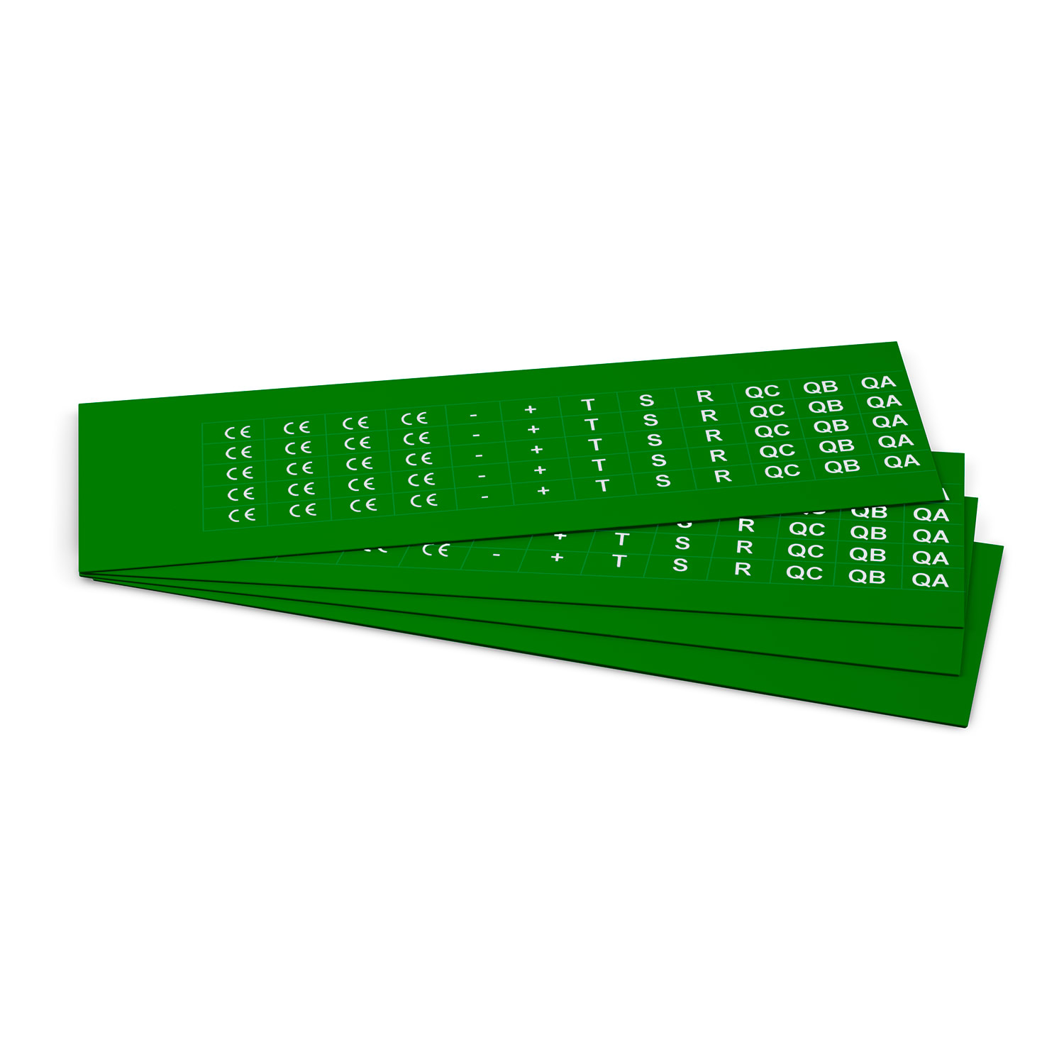 GRAFOPLAST - Targhetta in PVC adesiva Verde 17x9 mm - confezione da 1080 pezzi. Si applica ovunque, interno ed esterno quadro grazie all'adesivo posto sul retro
