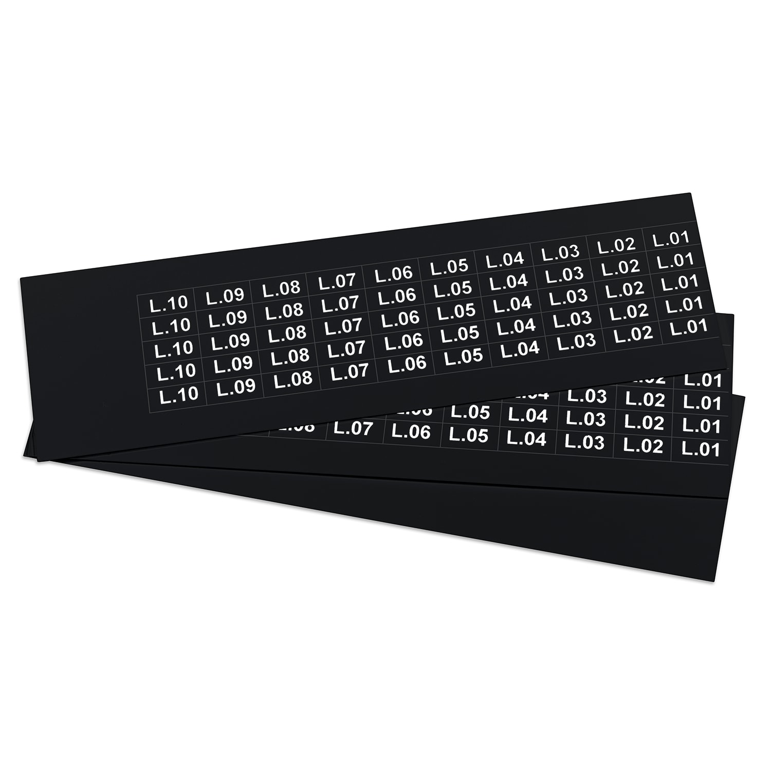 GRAFOPLAST - Targhetta in PVC adesiva Nero 20x9 mm - 900 pezzi. Si applica ovunque, interno ed esterno quadro grazie all'adesivo posto sul retro