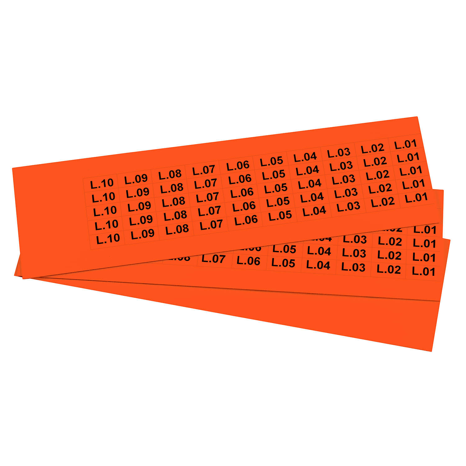 GRAFOPLAST - Targhetta in PVC adesiva Arancione 20x9  mm -  900 pezzi.  Si applica ovunque, interno ed esterno quadro grazie all'adesivo posto sul retro