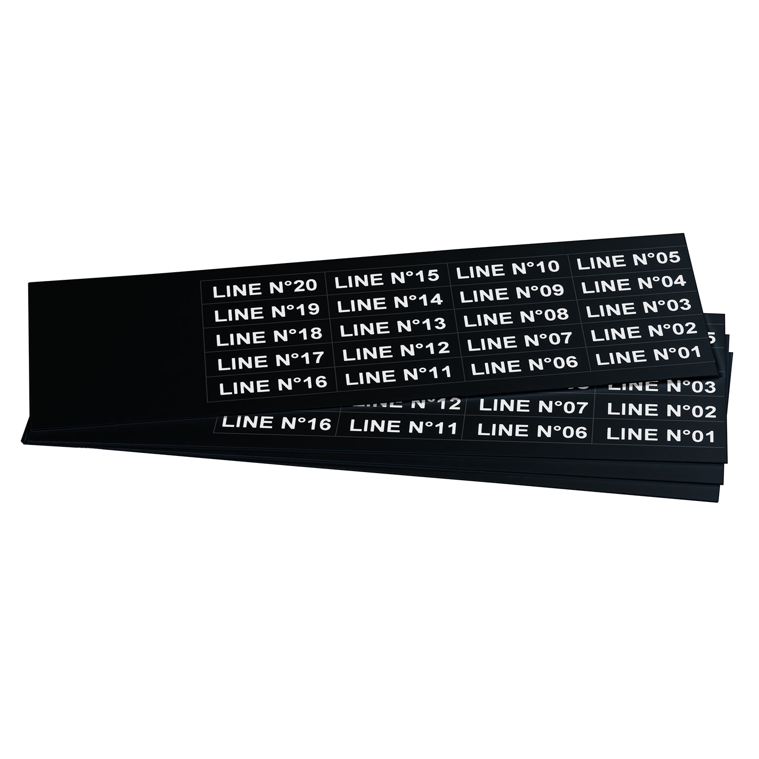 GRAFOPLAST - Targhetta in PVC adesiva Nero 35x9 mm - confezione da 540 pezzi. Si applica ovunque, interno ed esterno quadro grazie all'adesivo posto sul retro