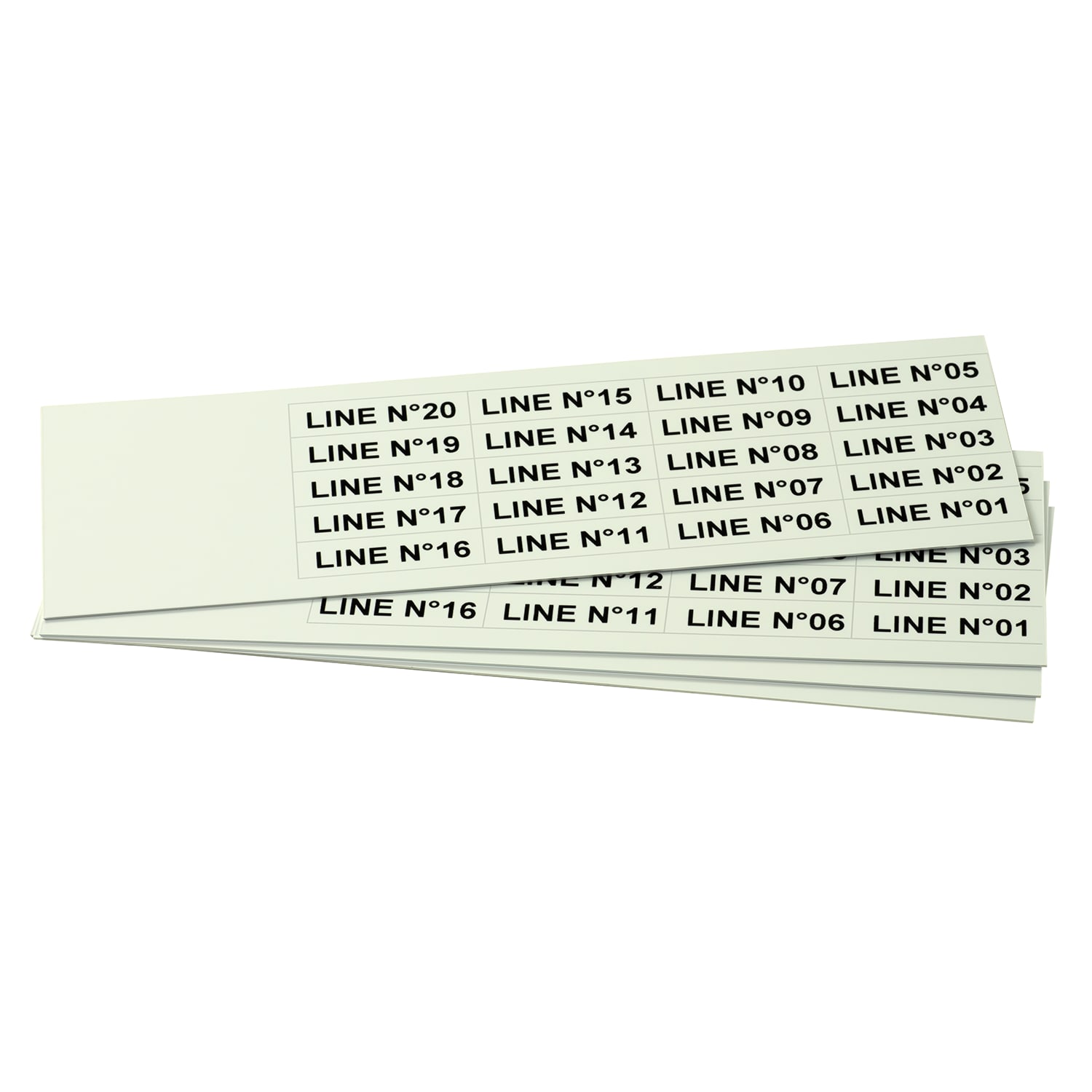 GRAFOPLAST - Targhetta in PVC adesiva Fluorescente 35x9 mm - confezione da 540 pezzi. Si applica ovunque, interno ed esterno quadro grazie all'adesivo posto sul retro