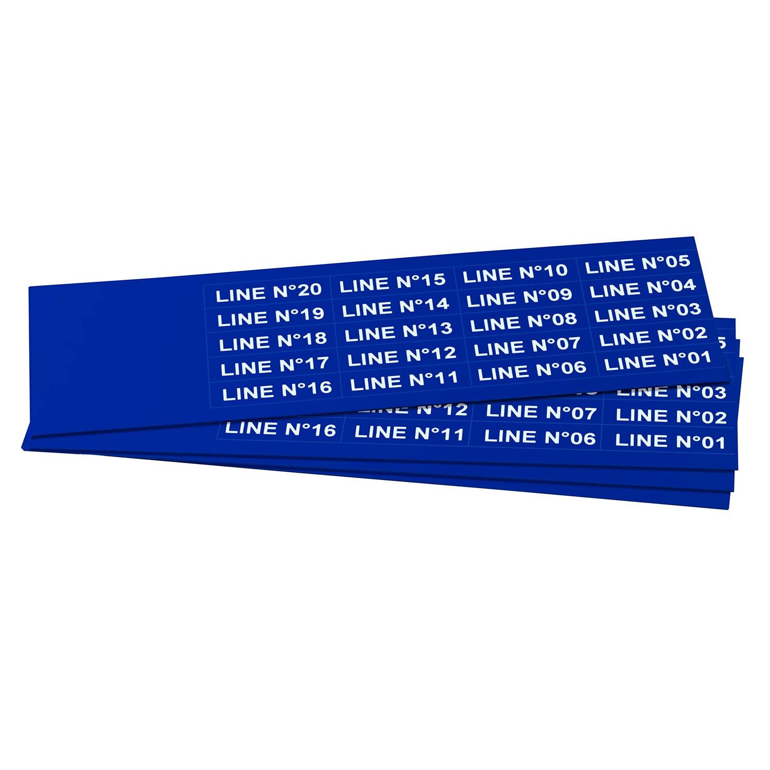 GRAFOPLAST - Targhetta in PVC adesiva Blu 35x9 mm - confezione da 540 pezzi. Si applica ovunque, interno ed esterno quadro grazie all'adesivo posto sul retro