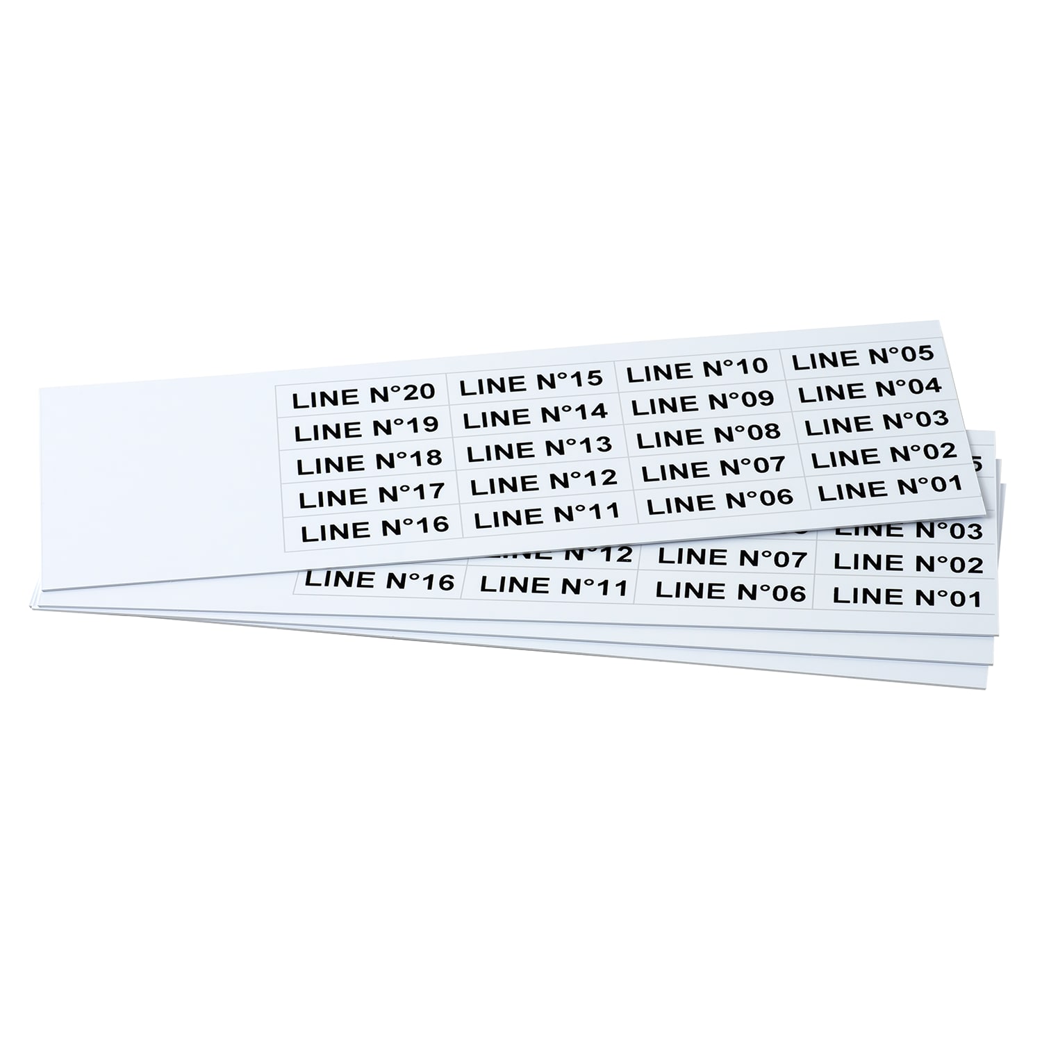 GRAFOPLAST - Targhetta in PVC adesiva Bianco 35x9 mm - confezione da 540 pezzi. Si applica ovunque, interno ed esterno quadro grazie all'adesivo posto sul retro
