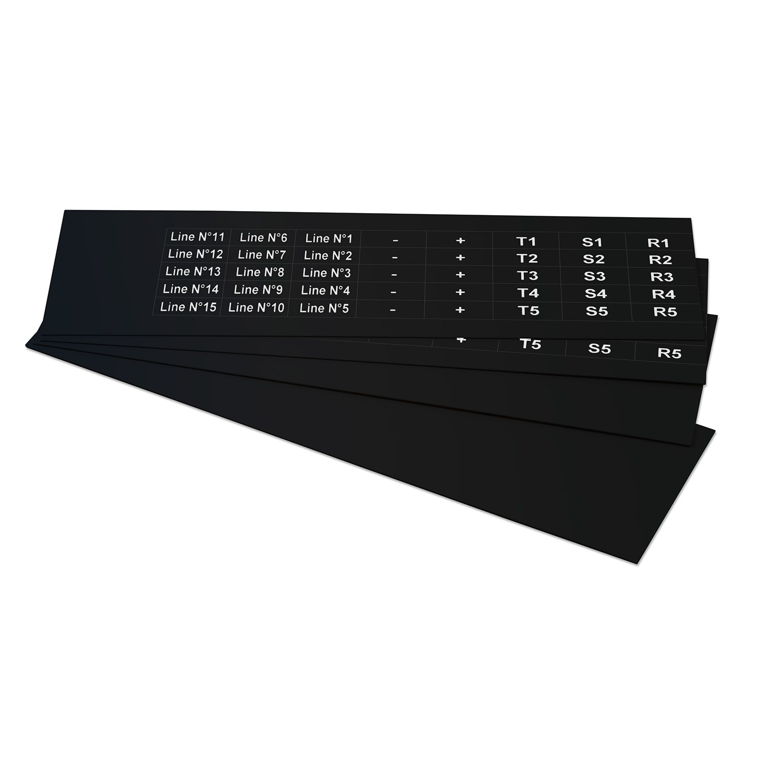 GRAFOPLAST - Targhetta in PVC adesiva Nero 25x10 mm - 720 pezzi. Si applica ovunque, interno ed esterno quadro grazie all'adesivo posto sul retro