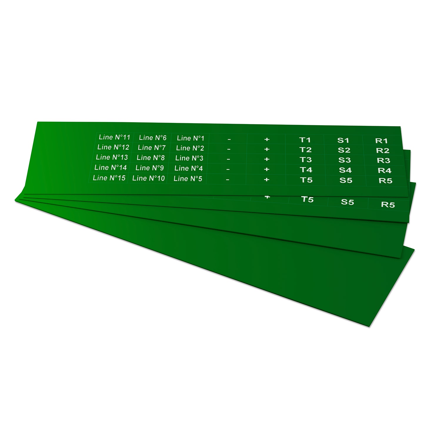 GRAFOPLAST - Targhetta in PVC adesiva Verde 25x10 mm - 720 pezzi. Si applica ovunque, interno ed esterno quadro grazie all'adesivo posto sul retro