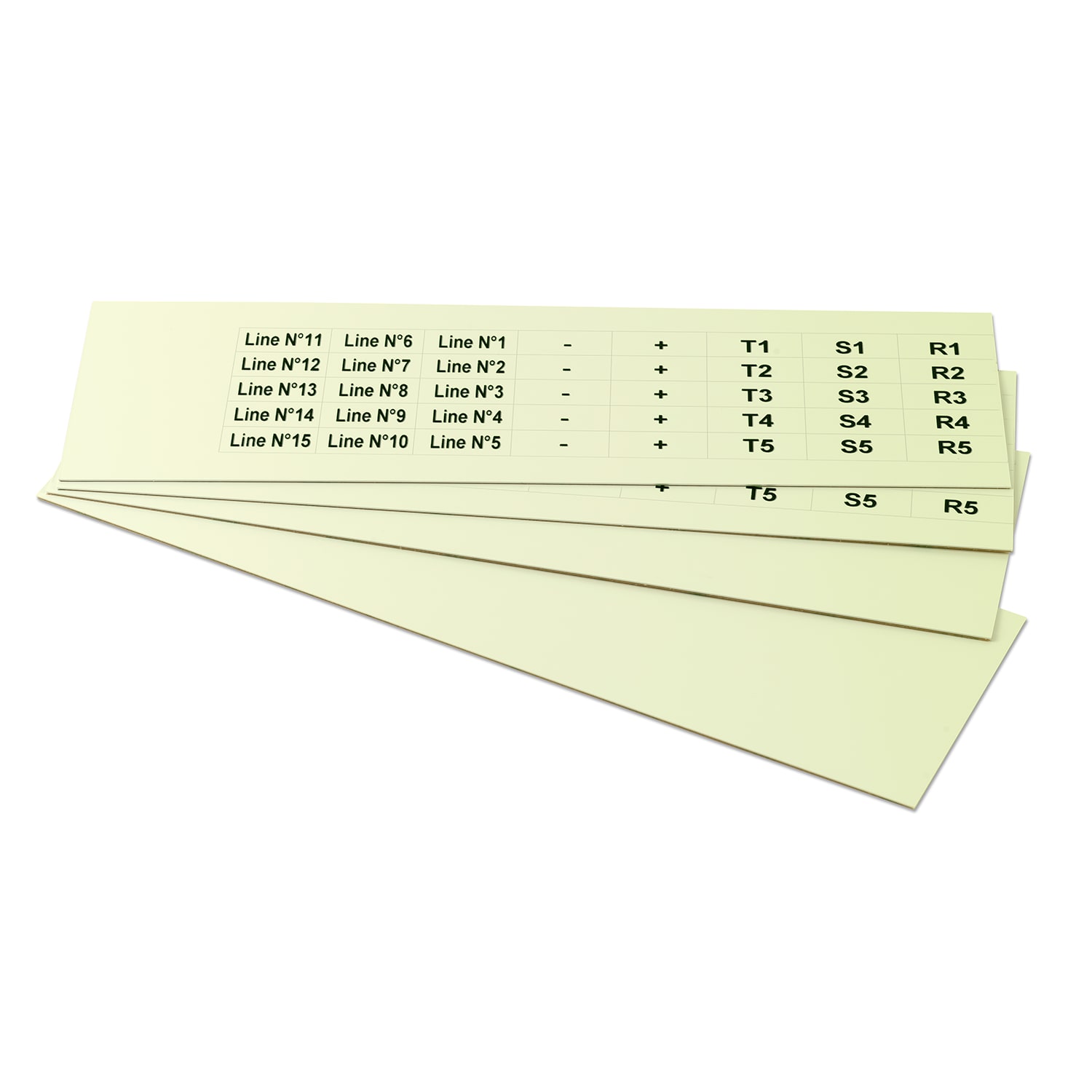 GRAFOPLAST - Targhetta in PVC adesiva Fluorescente 25x10  mm - 720 pezzi.  Si applica ovunque, interno ed esterno quadro grazie all'adesivo posto sul retro