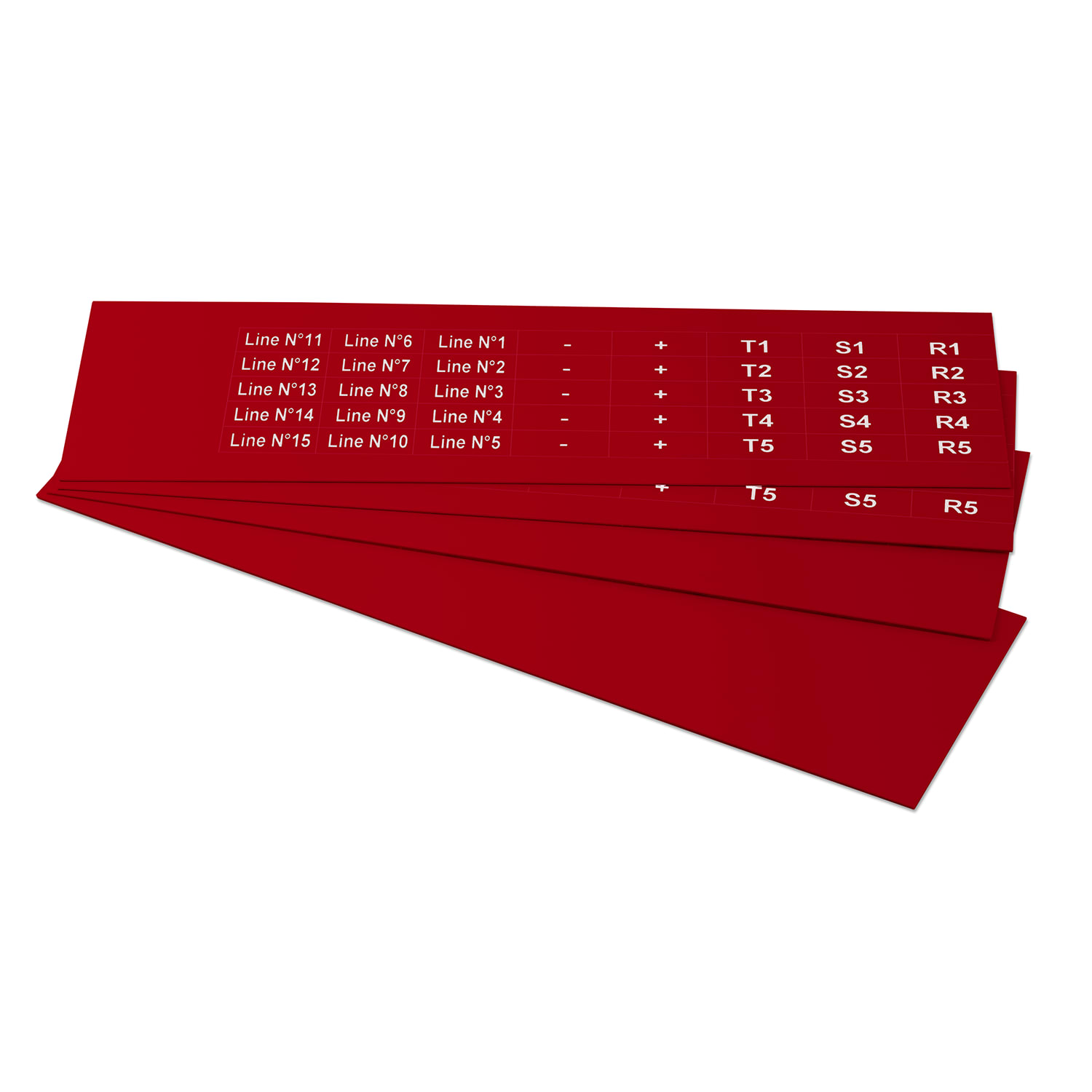 GRAFOPLAST - Targhetta in PVC adesiva Rosso 25x10 mm - 720 pezzi. Si applica ovunque, interno ed esterno quadro grazie all'adesivo posto sul retro