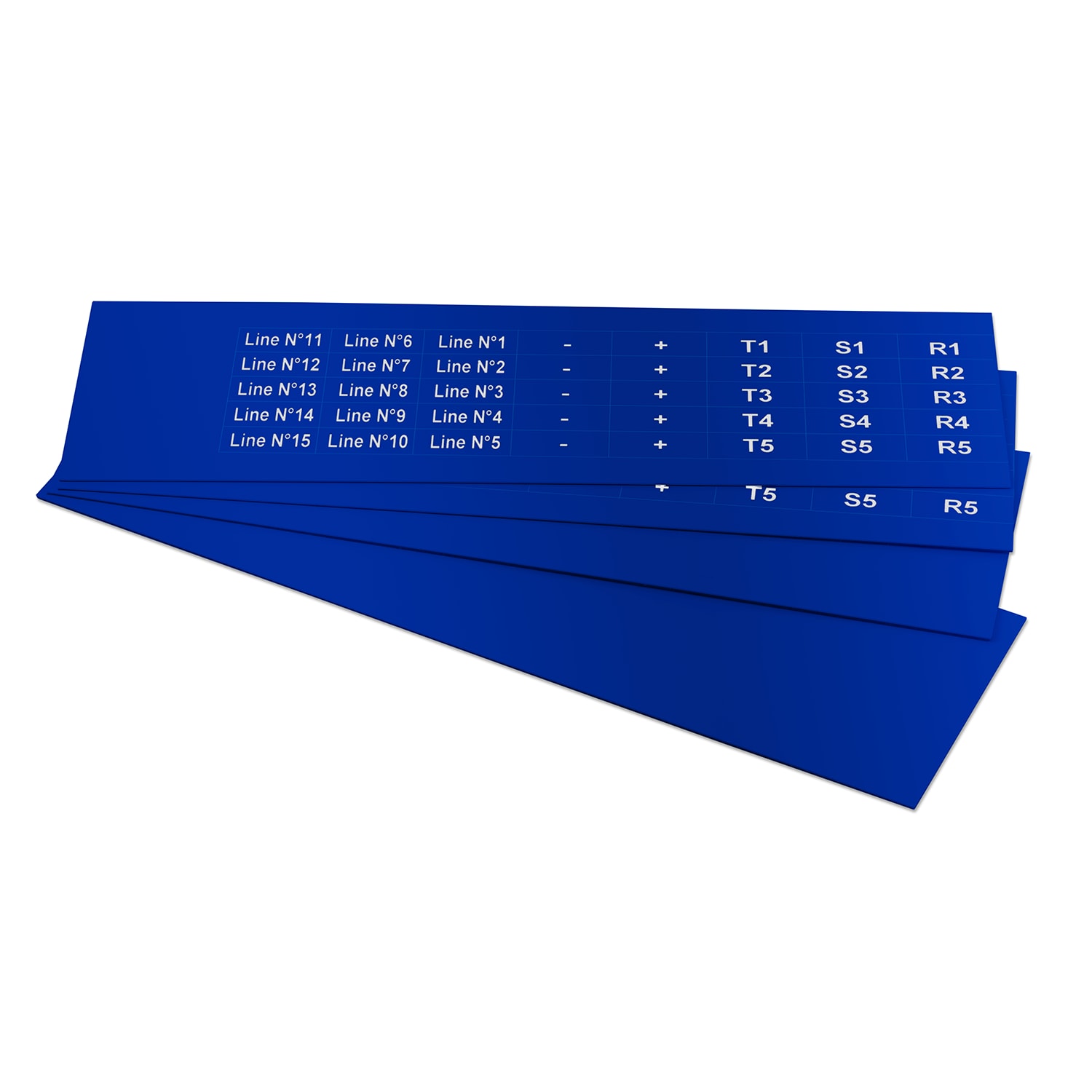 GRAFOPLAST - Targhetta in PVC adesiva Blu 25x10 mm - 720 pezzi. Si applica ovunque, interno ed esterno quadro grazie all'adesivo posto sul retro
