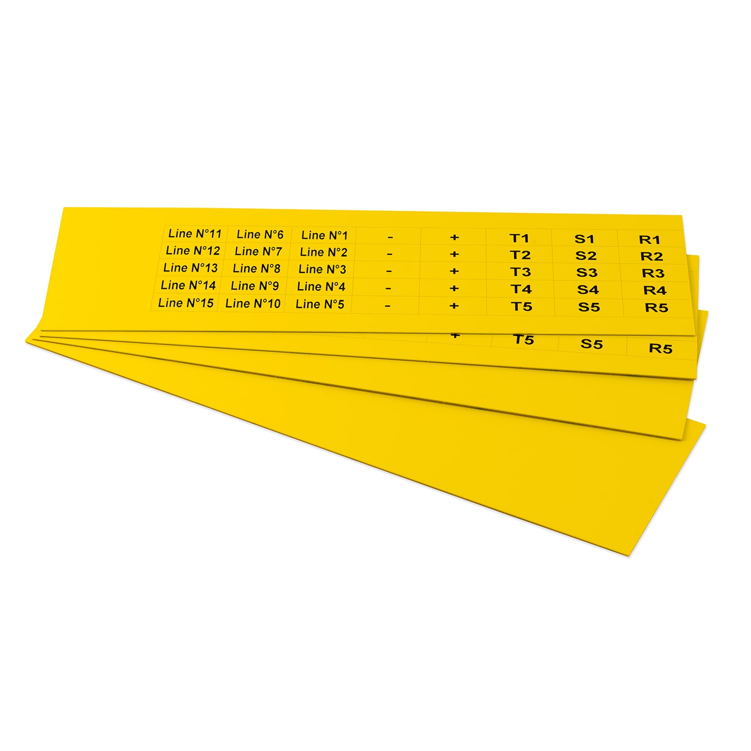 GRAFOPLAST - Targhetta in PVC adesiva Giallo 25x10 mm - 720 pezzi. Si applica ovunque, interno ed esterno quadro grazie all'adesivo posto sul retro