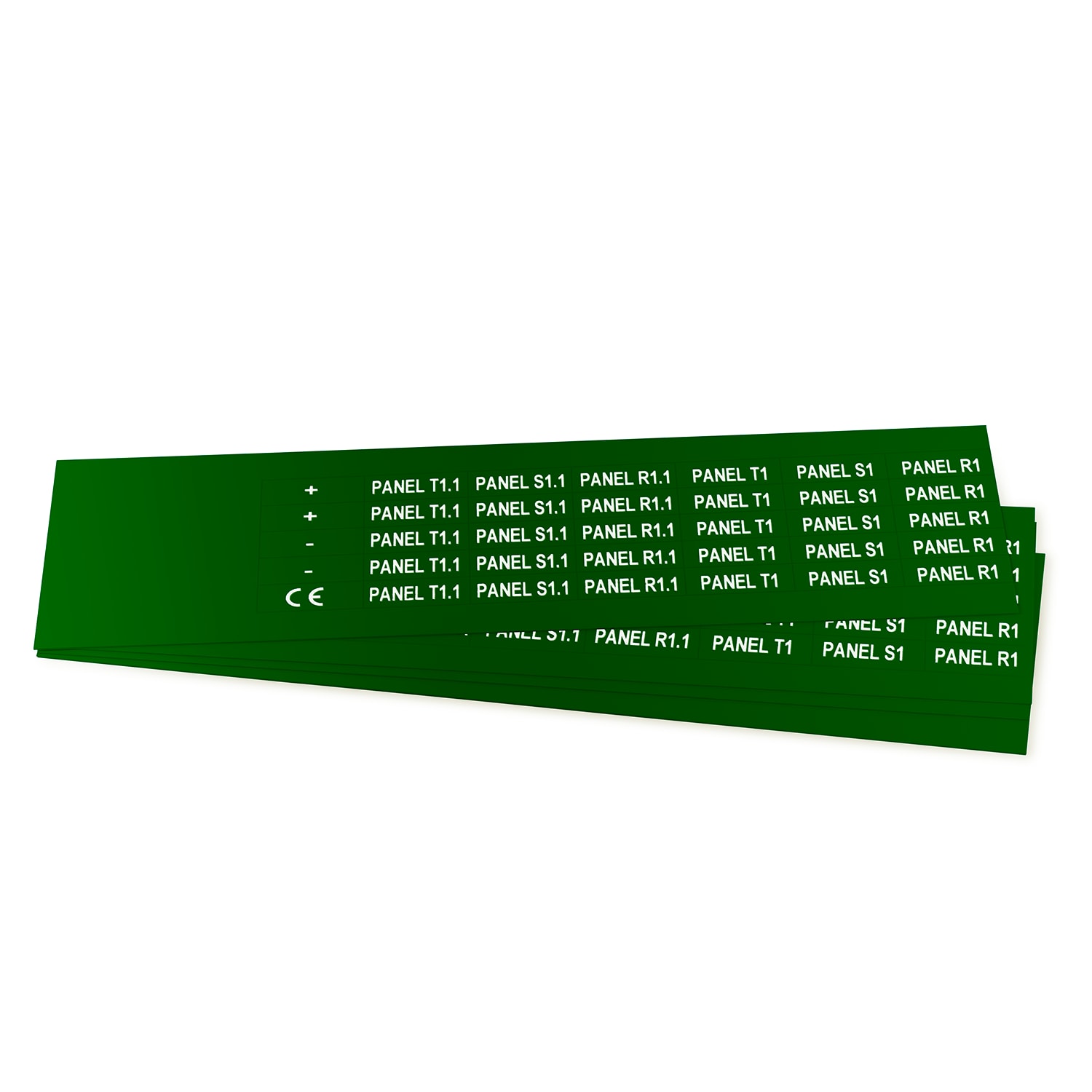 GRAFOPLAST - Targhetta in PVC adesiva Verde 27x10  mm - 630 pezzi.  Si applica ovunque, interno ed esterno quadro grazie all'adesivo posto sul retro