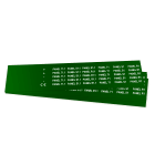 GRAFOPLAST - Targhetta in PVC adesiva Verde 27x10 mm - 630 pezzi. Si applica ovunque, interno ed esterno quadro grazie all'adesivo posto sul retro