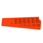 GRAFOPLAST - Targhetta in PVC adesiva Arancione 27x10 mm - 630 pezzi. Si applica ovunque, interno ed esterno quadro grazie all'adesivo posto sul retro