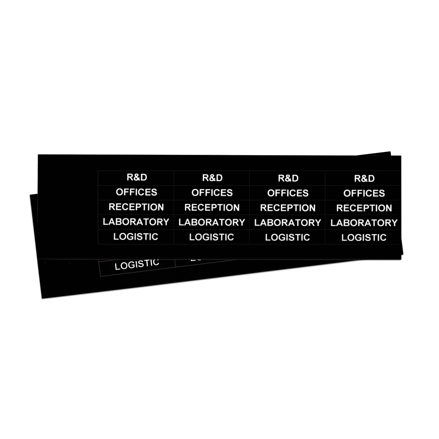 GRAFOPLAST - Targhetta in PVC adesiva Nero 50x10 mm - 360 pezzi. Si applica ovunque, interno ed esterno quadro grazie all'adesivo posto sul retro
