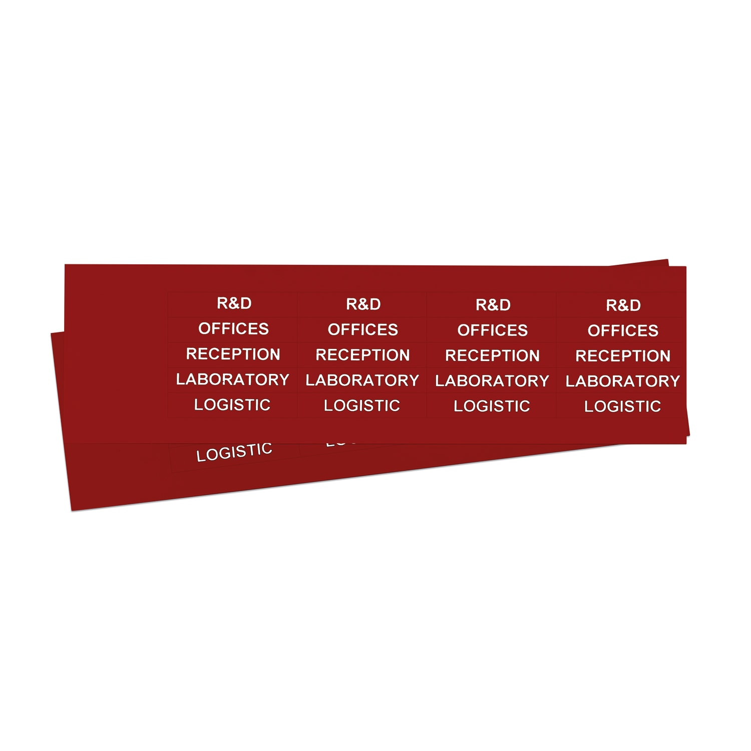GRAFOPLAST - Targhetta in PVC adesiva Rosso 50x10 mm - 360 pezzi. Si applica ovunque, interno ed esterno quadro grazie all'adesivo posto sul retro