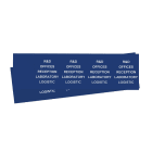 GRAFOPLAST - Targhetta in PVC adesiva Blu 50x10 mm - 360 pezzi. Si applica ovunque, interno ed esterno quadro grazie all'adesivo posto sul retro