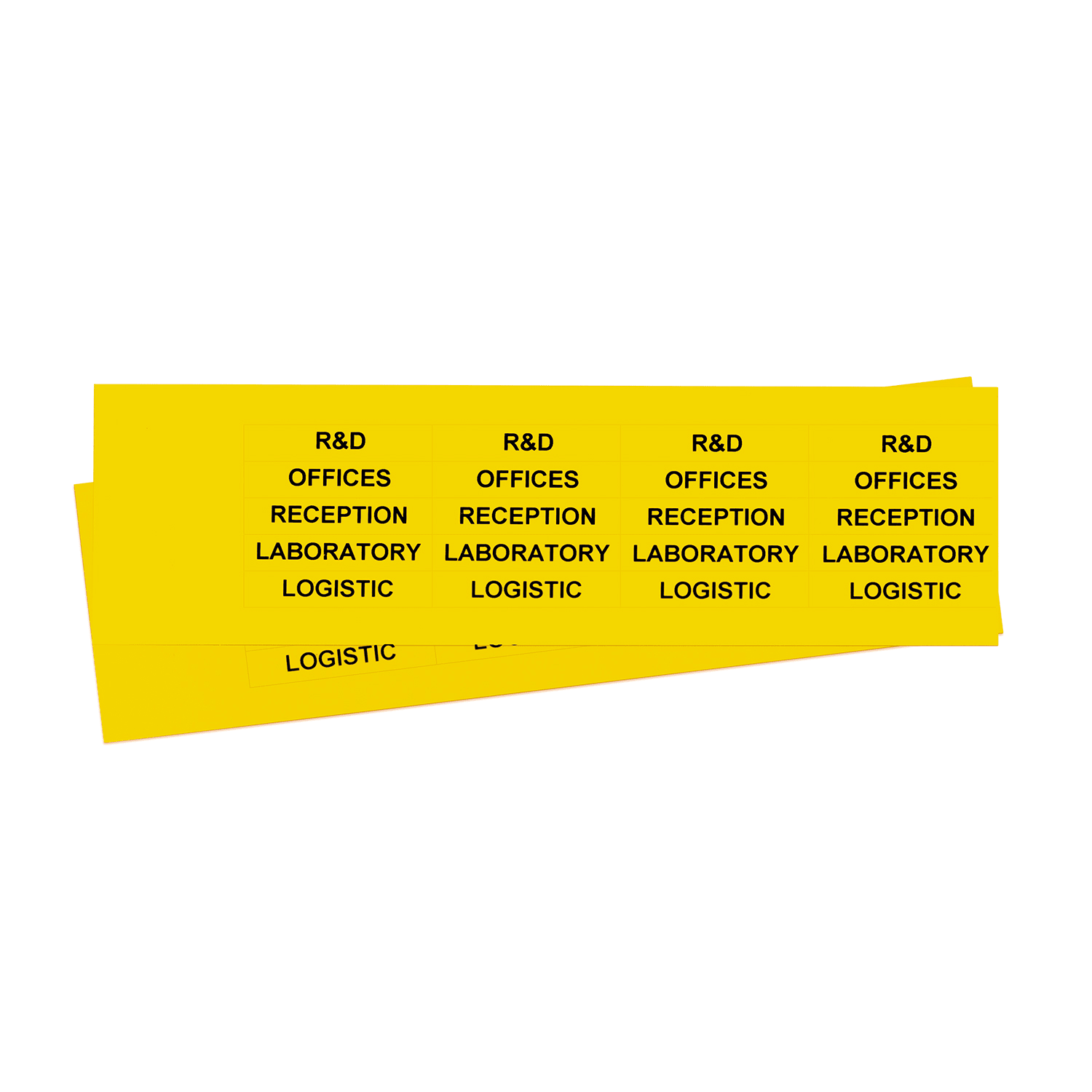 GRAFOPLAST - Targhetta in PVC adesiva Giallo 50x10 mm - 360 pezzi. Si applica ovunque, interno ed esterno quadro grazie all'adesivo posto sul retro