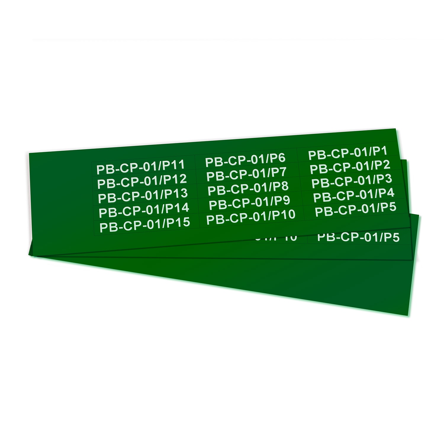 GRAFOPLAST - Targhetta in PVC adesiva Verde 67x10 mm - 270 pezzi. Si applica ovunque, interno ed esterno quadro grazie all'adesivo posto sul retro
