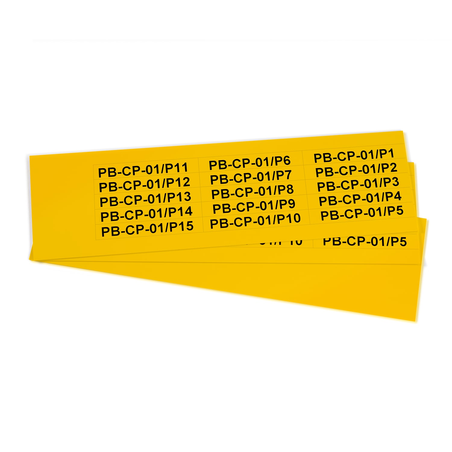 GRAFOPLAST - Targhetta in PVC adesiva Giallo 67x10 mm - 270 pezzi. Si applica ovunque, interno ed esterno quadro grazie all'adesivo posto sul retro