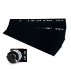 GRAFOPLAST - Targhetta Pulsanti in PVC Nero 50x50mm 176 pezzi. Si applica ovunque, interno ed esterno quadro grazie all'adesivo posto sul retro