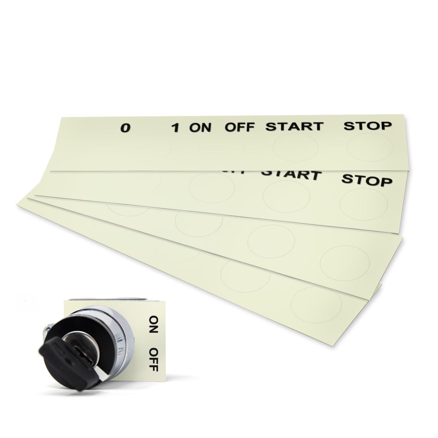 GRAFOPLAST - Targhetta Pulsanti in PVC Fluorescente 50x50mm 176 pezzi. Si applica ovunque, interno ed esterno quadro grazie all'adesivo posto sul retro