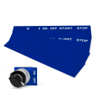 GRAFOPLAST - Targhetta Pulsanti in PVC Blu 50x50mm 176 pezzi.  Si applica ovunque, interno ed esterno quadro grazie all'adesivo posto sul retro