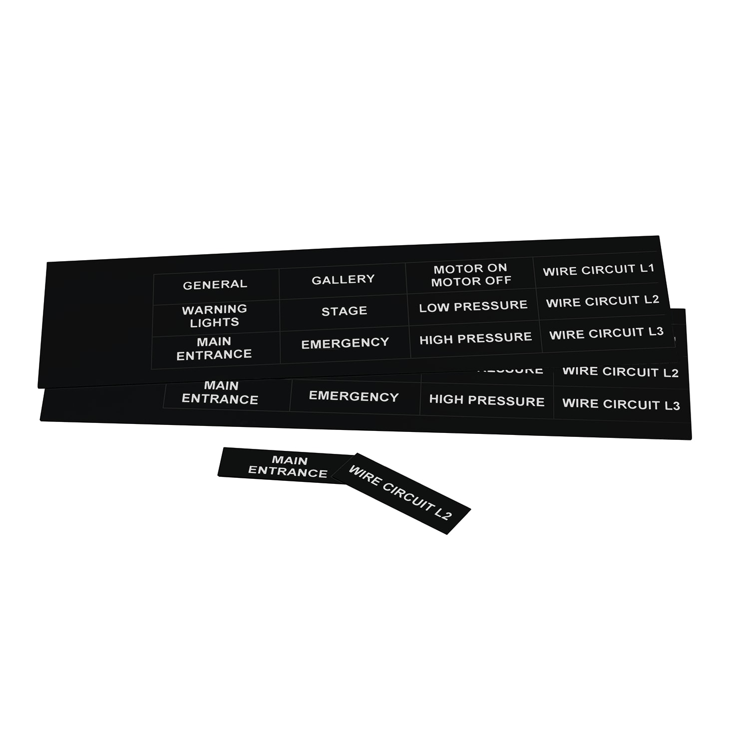 GRAFOPLAST - Targhetta in PVC adesiva Nero 50x15mm - 132 pezzi. Si applica ovunque, interno ed esterno quadro grazie all'adesivo posto sul retro