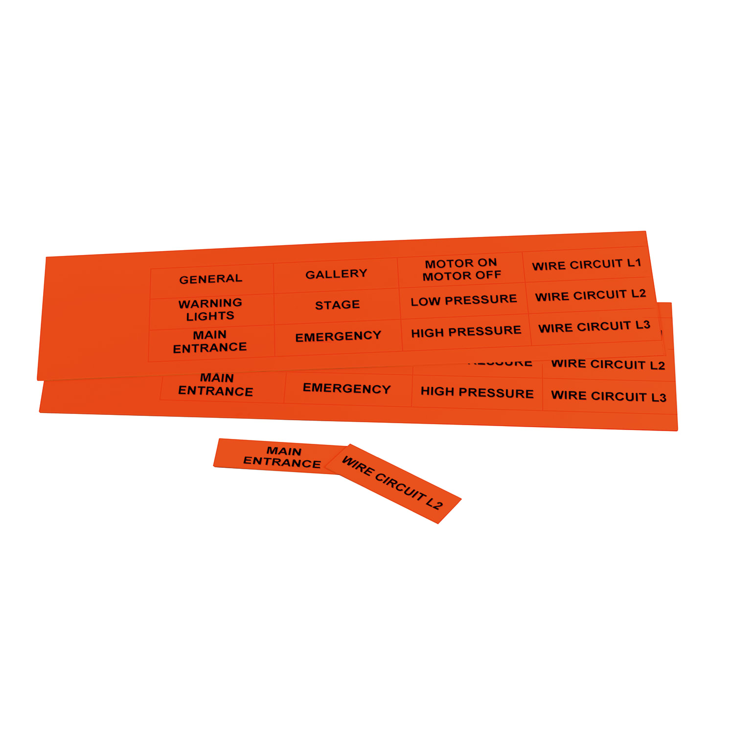 GRAFOPLAST - Targhetta in PVC adesiva Arancione 50x15mm - 132 pezzi. Si applica ovunque, interno ed esterno quadro grazie all'adesivo posto sul retro