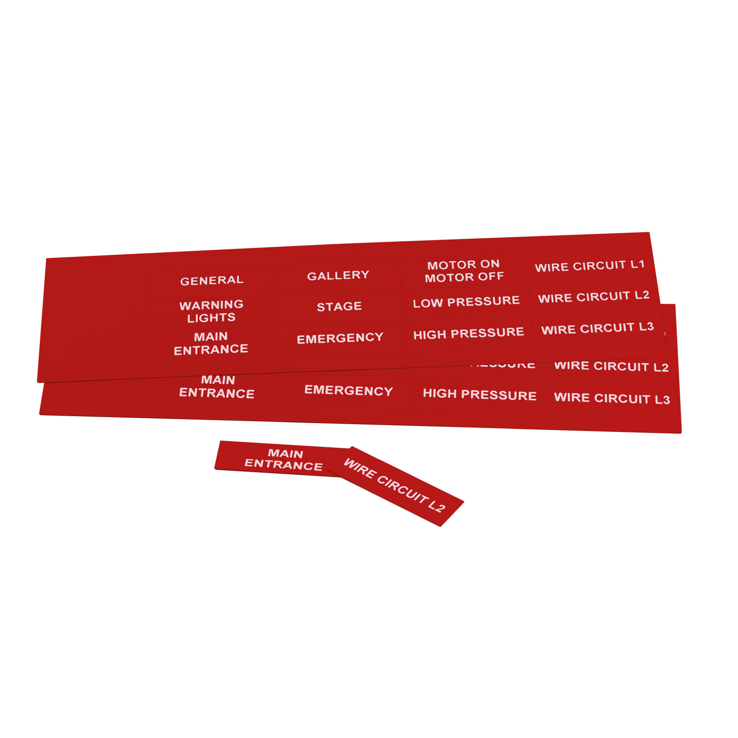 GRAFOPLAST - Targhetta in PVC adesiva Rosso 50x15mm - 132 pezzi. Si applica ovunque, interno ed esterno quadro grazie all'adesivo posto sul retro