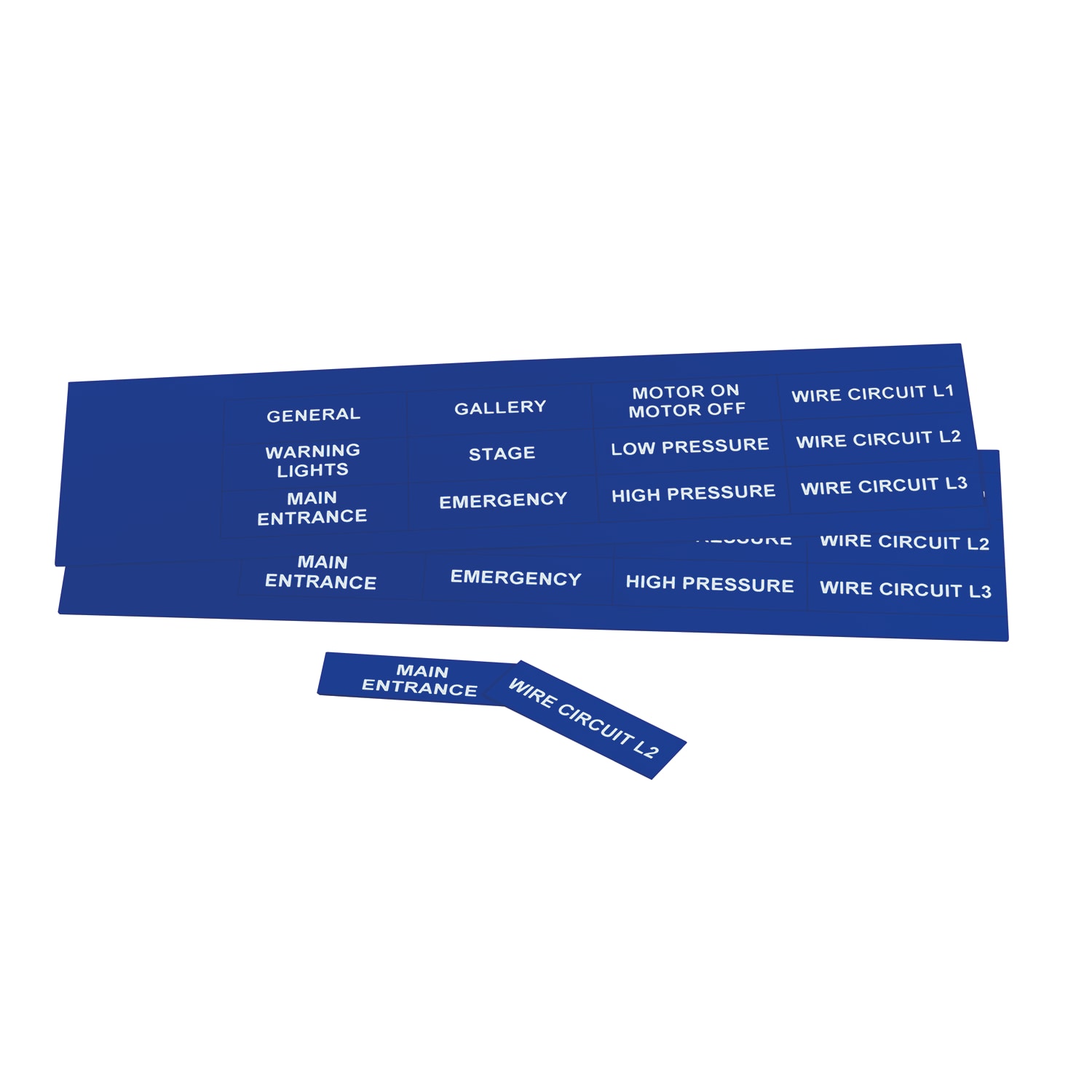 GRAFOPLAST - Targhetta in PVC adesiva Blu 50x15mm - 132 pezzi. Si applica ovunque, interno ed esterno quadro grazie all'adesivo posto sul retro