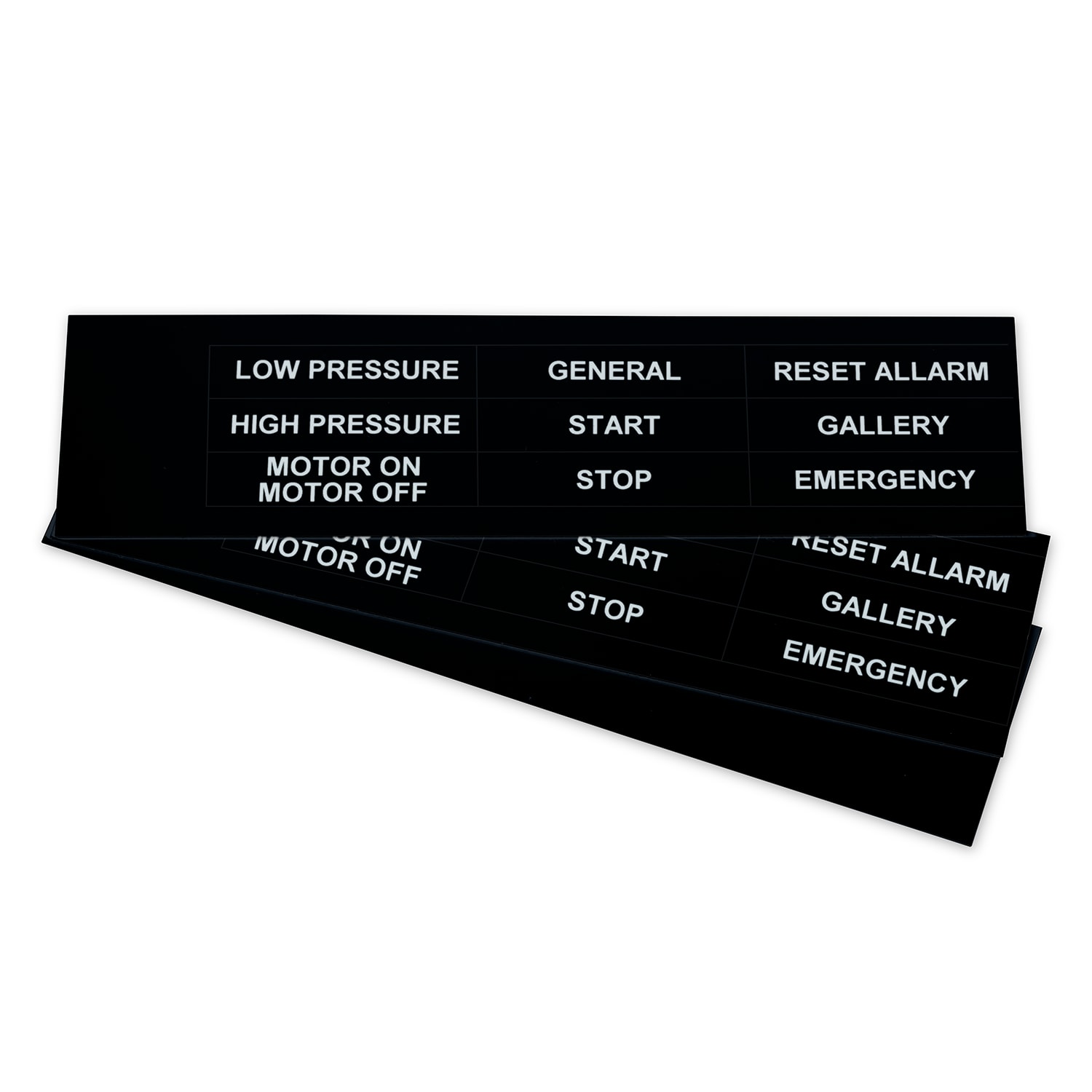 GRAFOPLAST - Targhetta in PVC adesiva Nero 67x15mm - 99 pezzi. Si applica ovunque, interno ed esterno quadro grazie all'adesivo posto sul retro