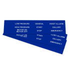 GRAFOPLAST - Targhetta in PVC adesiva Blu 67x15mm - 99 pezzi. Si applica ovunque, interno ed esterno quadro grazie all'adesivo posto sul retro