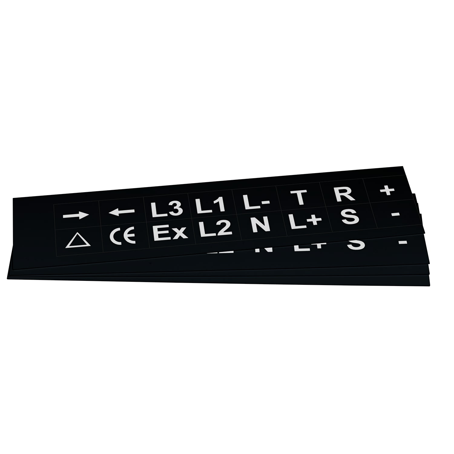 GRAFOPLAST - Targhetta in PVC adesiva Nero 27x20mm - 352 pezzi. Si applica ovunque, interno ed esterno quadro grazie all'adesivo posto sul retro