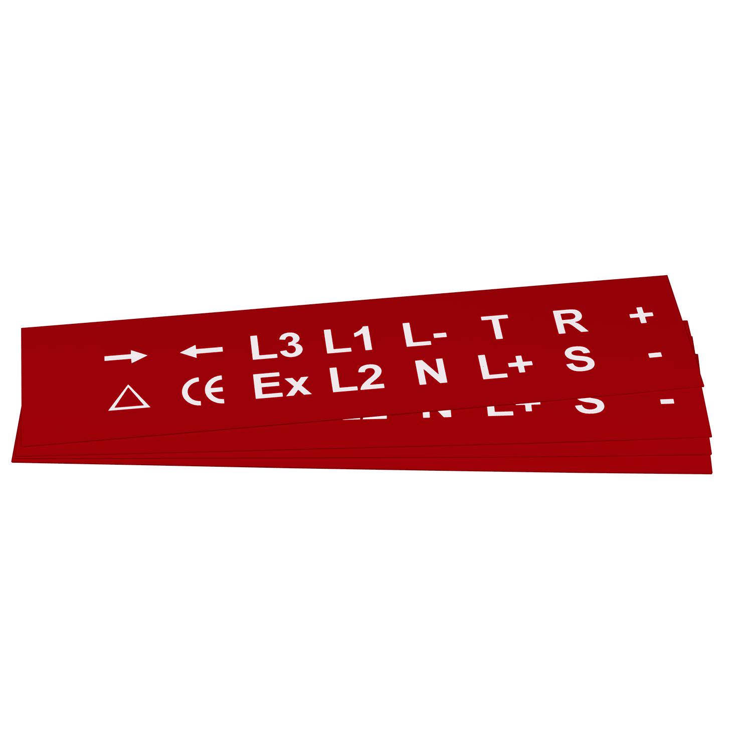 GRAFOPLAST - Targhetta in PVC adesiva Rosso 27x20mm - 352 pezzi. Si applica ovunque, interno ed esterno quadro grazie all'adesivo posto sul retro