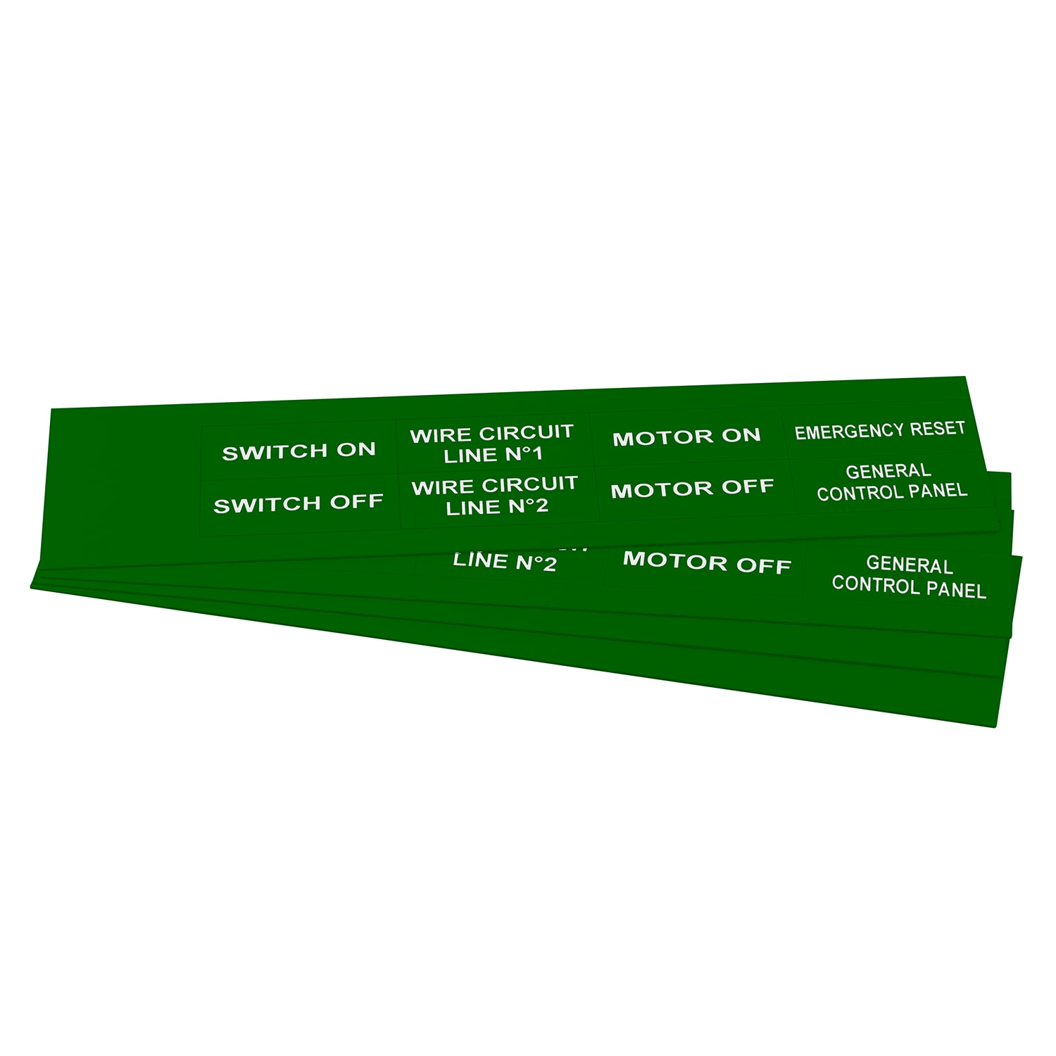 GRAFOPLAST - Targhetta in PVC adesiva Verde 50x20mm - 176 pezzi. Si applica ovunque, interno ed esterno quadro grazie all'adesivo posto sul retro