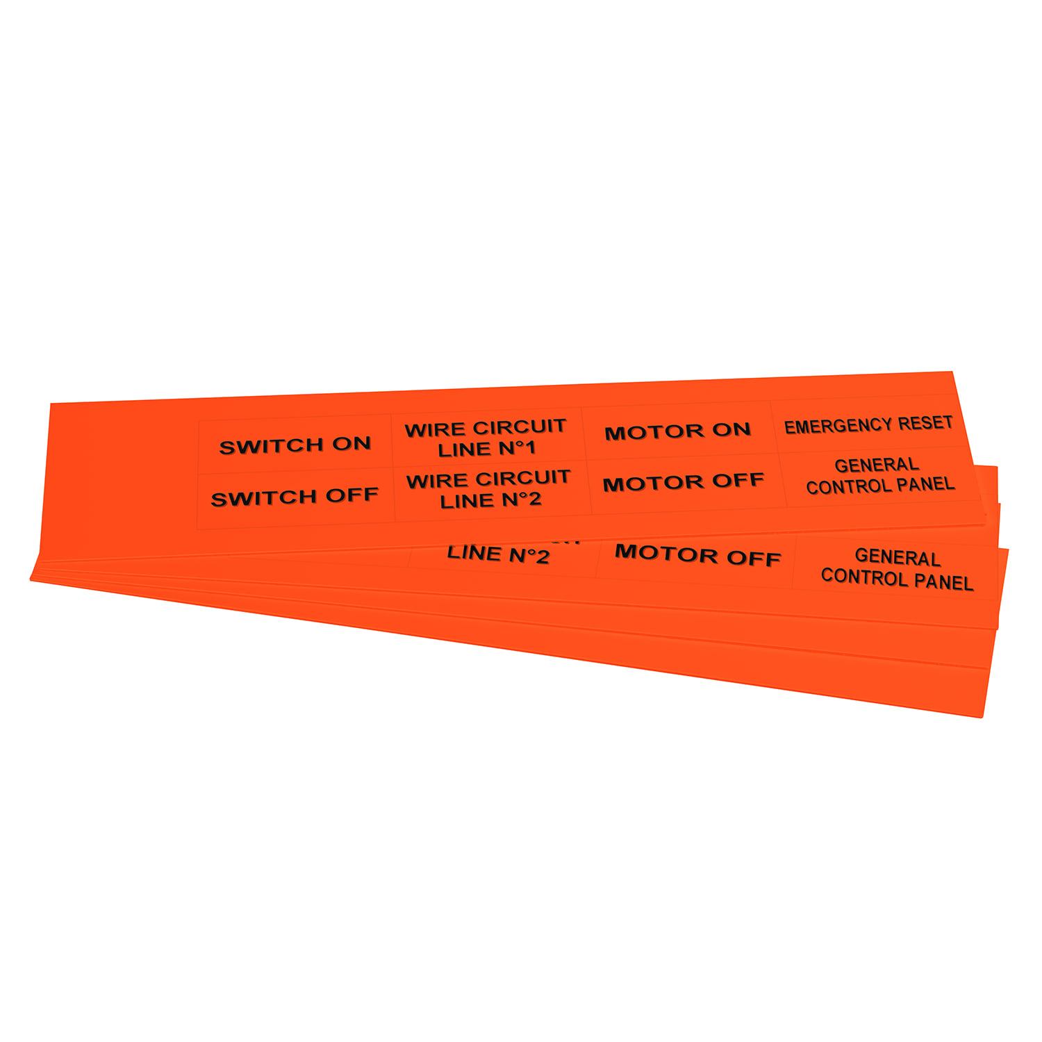 GRAFOPLAST - Targhetta in PVC adesiva Arancione 50x20mm - 176 pezzi. Si applica ovunque, interno ed esterno quadro grazie all'adesivo posto sul retro