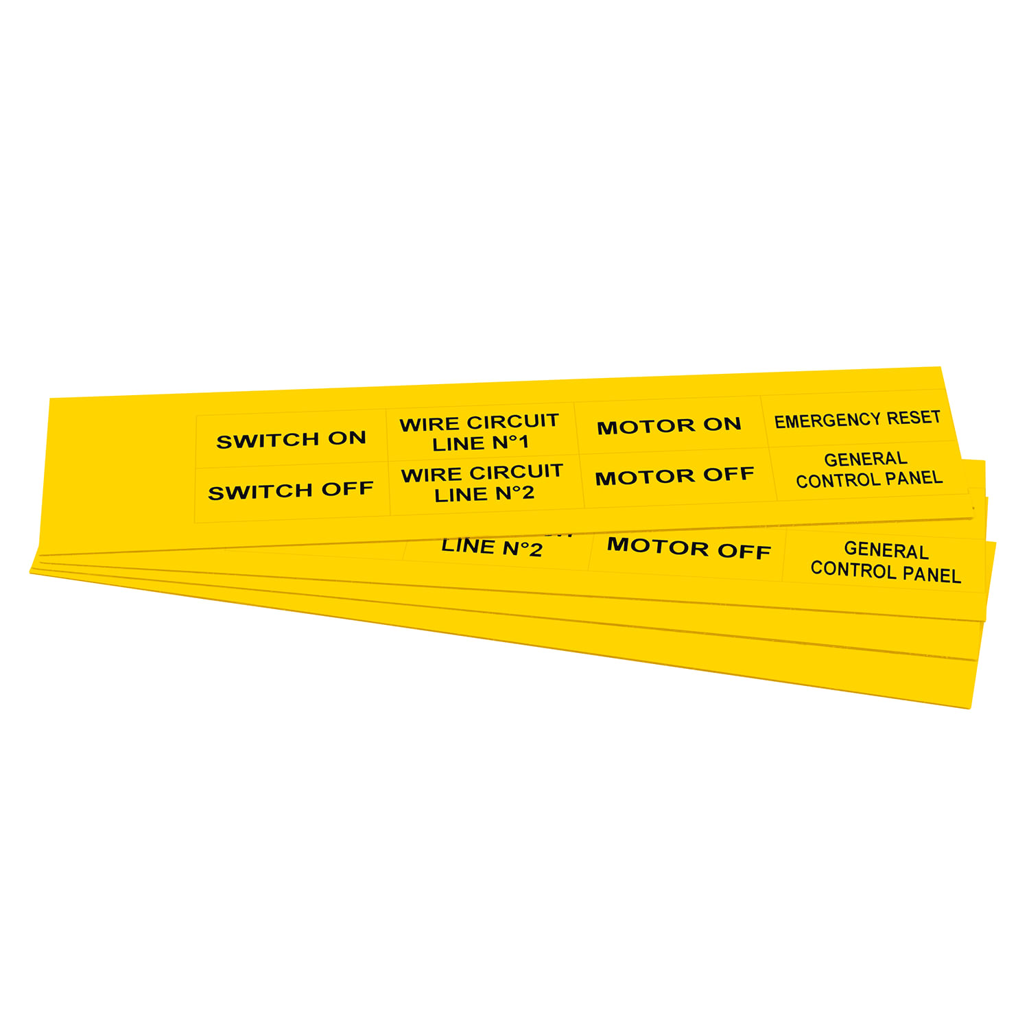 GRAFOPLAST - Targhetta in PVC adesiva Giallo 50x20mm - 176 pezzi. Si applica ovunque, interno ed esterno quadro grazie all'adesivo posto sul retro