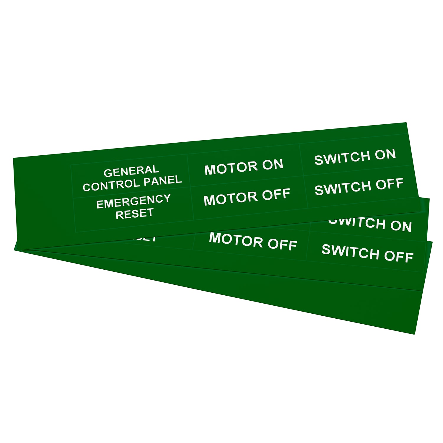 GRAFOPLAST - Targhetta in PVC adesiva Verde 67x20mm - 132 pezzi. Si applica ovunque, interno ed esterno quadro grazie all'adesivo posto sul retro