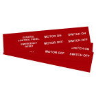 GRAFOPLAST - Targhetta in PVC adesiva Rosso 67x20mm - 132 pezzi. Si applica ovunque, interno ed esterno quadro grazie all'adesivo posto sul retro