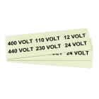 GRAFOPLAST - Targhetta in PVC adesiva Fluorescente 80x25mm - 108 pezzi. Si applica ovunque, interno ed esterno quadro grazie all'adesivo posto sul retro