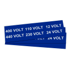 GRAFOPLAST - Targhetta in PVC adesiva Blu 80x25mm - 108 pezzi.  Si applica ovunque, interno ed esterno quadro grazie all'adesivo posto sul retro