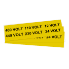 GRAFOPLAST - Targhetta in PVC adesiva Giallo 80x25mm - 108 pezzi. Si applica ovunque, interno ed esterno quadro grazie all'adesivo posto sul retro