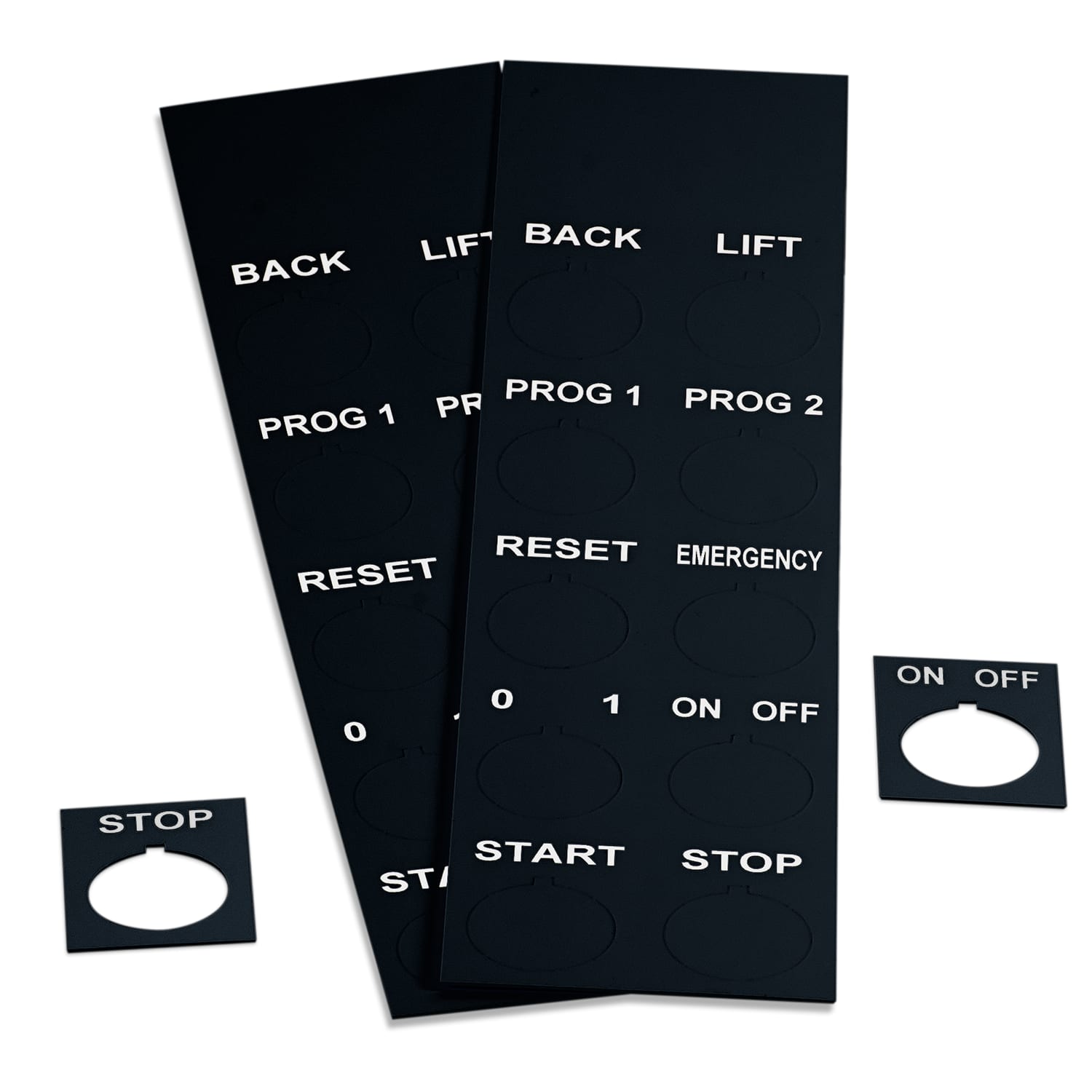 GRAFOPLAST - Targhetta Pulsanti in PVC adesiva Nero 40x30 mm - confezione da 440 pezzi. Studiata per i diversi modelli di pulsantiere; adesive o ad incastro sul pulsante