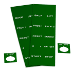 GRAFOPLAST - Targhetta Pulsanti in PVC adesiva Verde 40x30 mm - confezione da 440 pezzi. Studiata per i diversi modelli di pulsantiere; adesive o ad incastro sul pulsante