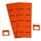GRAFOPLAST - Targhetta Pulsanti in PVC adesiva Arancione 40x30 mm - confezione da 440 pezzi. Studiata per i diversi modelli di pulsantiere; adesive o ad incastro sul pulsante