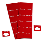 GRAFOPLAST - Targhetta Pulsanti in PVC adesiva Rosso 40x30 mm - confezione da 440 pezzi. Studiata per i diversi modelli di pulsantiere; adesive o ad incastro sul pulsante