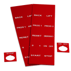 GRAFOPLAST - Targhetta Pulsanti in PVC adesiva Rosso 40x30 mm - confezione da 440 pezzi