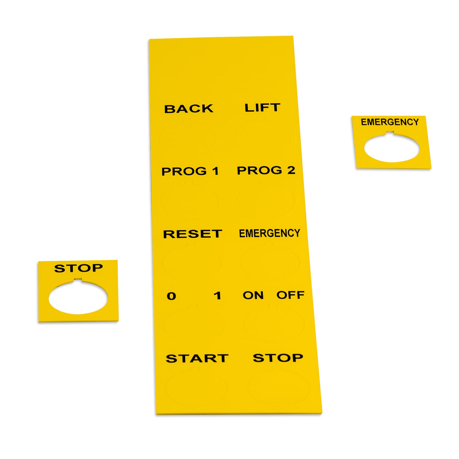 GRAFOPLAST - Targhetta Pulsanti adesiva Giallo 40x30 mm diametro 22,5 -confezione da 440 pezzi. Studiata per i diversi modelli di pulsantiere; adesive o ad incastro sul pulsante