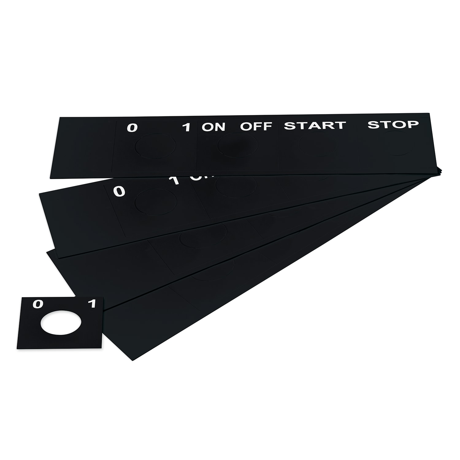 GRAFOPLAST - Targhetta Pulsanti in PVC adesiva Nero 50x50 mm - 176 pezzi