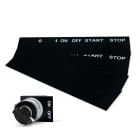 GRAFOPLAST - Targhetta Pulsanti in PVC Nero 50x50 mm - 176 pezzi.  Studiata per i diversi modelli di pulsantiere; adesive o ad incastro sul pulsante