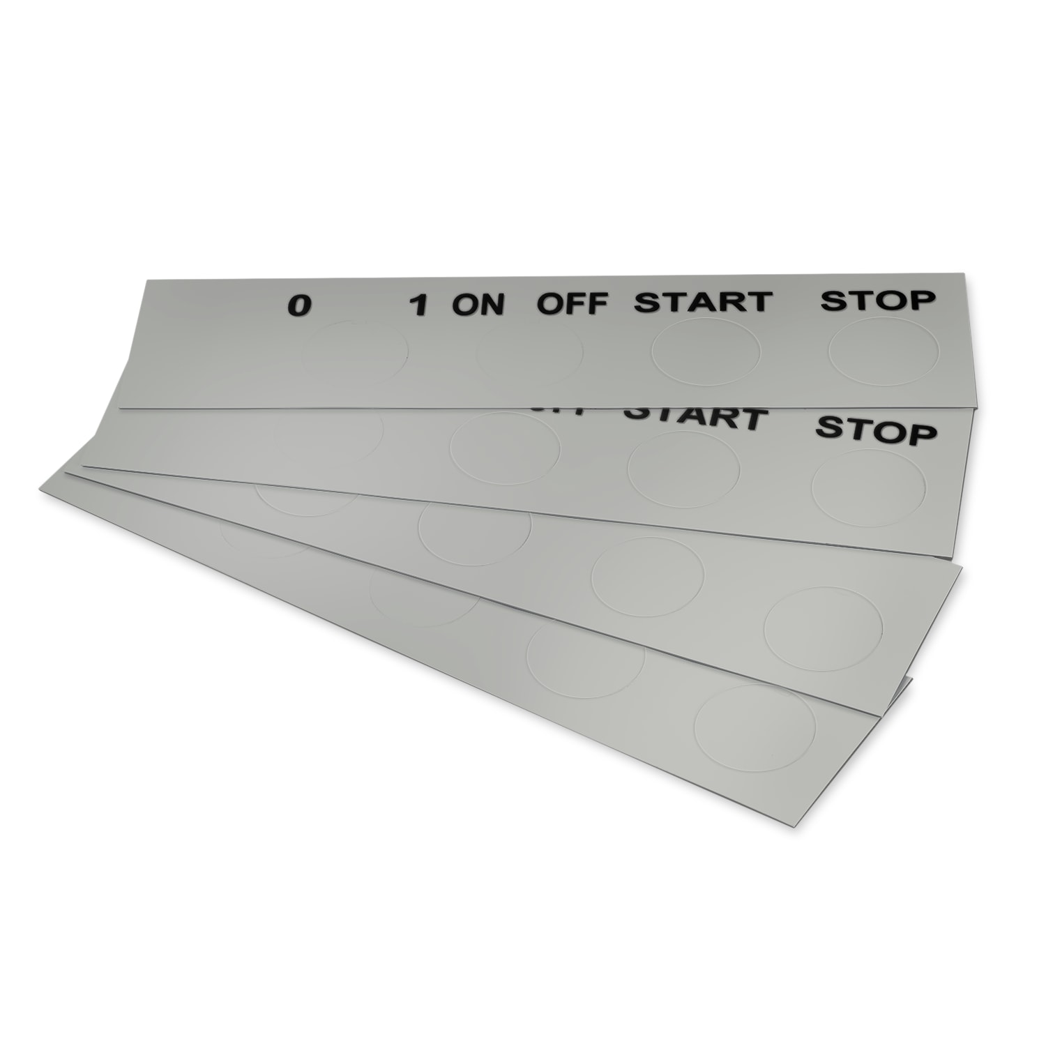 GRAFOPLAST - Targhetta Pulsanti in PVC Metal 50x50 mm - 176 pezzi. Studiata per i diversi modelli di pulsantiere; adesive o ad incastro sul pulsante